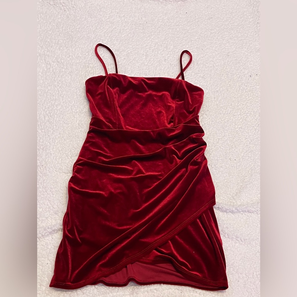 red velvet dress